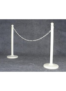 Stanchions White w/White Chain